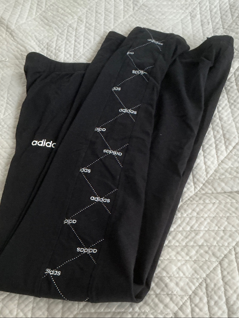adidas Black women  Athletic Joggers with White Logo Trim